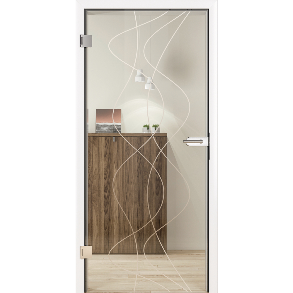 Ganzglastür ESG-Clear GS324 Motiv matt Jil