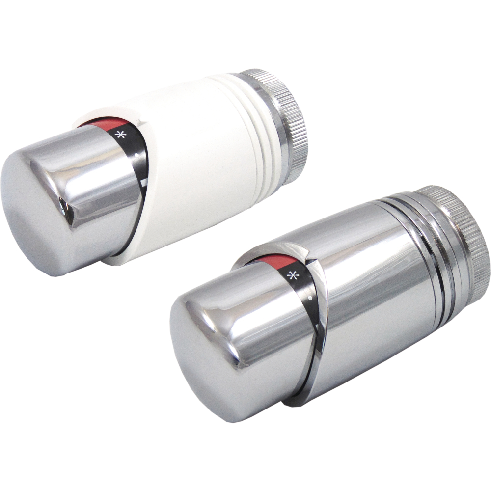 Design Thermostatkopf weiß-chrom