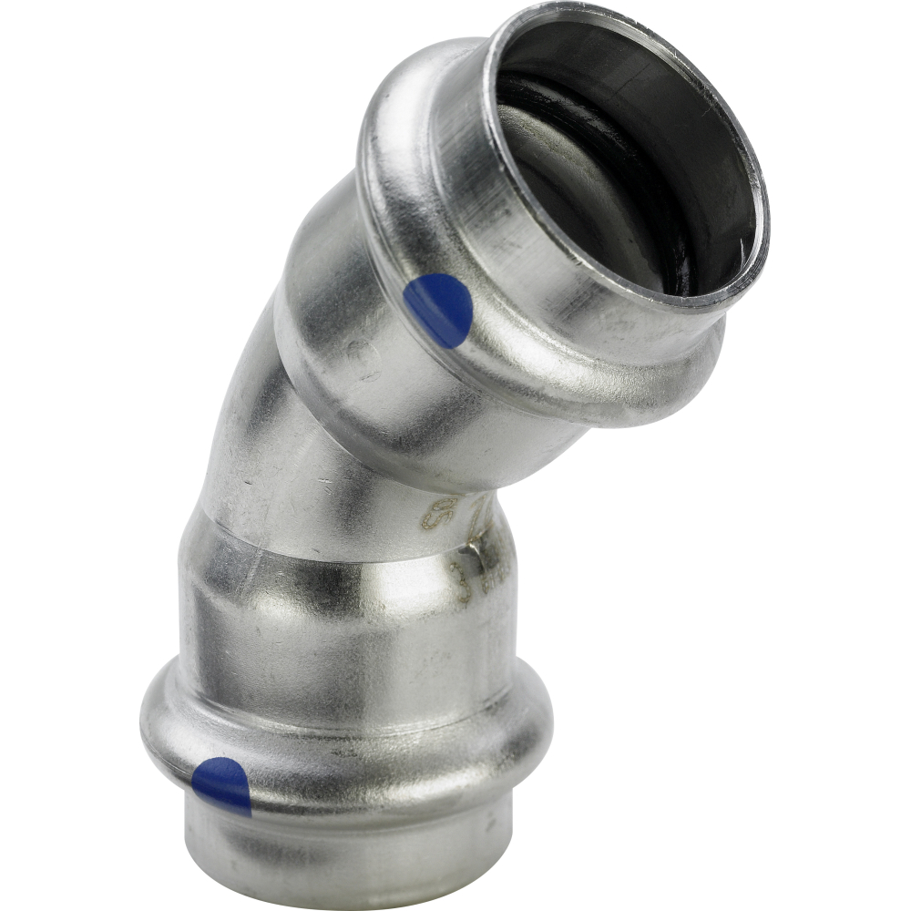 Viega Bogen Sanpress Inox 2326LF 22mm, 45Grad, mit SC- Contur, labs-frei