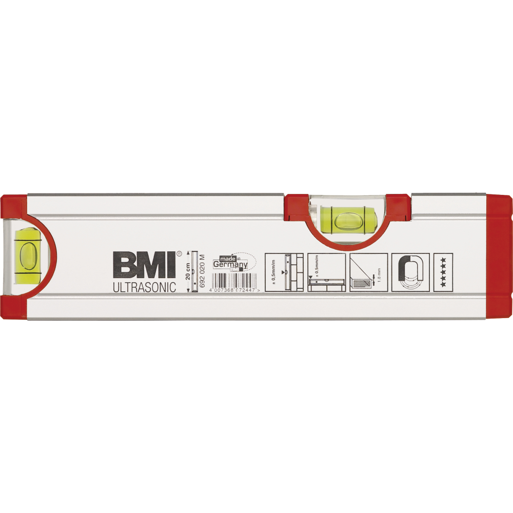 Wasserwaage ULTRASONIC 200mm mit Magnet BMI