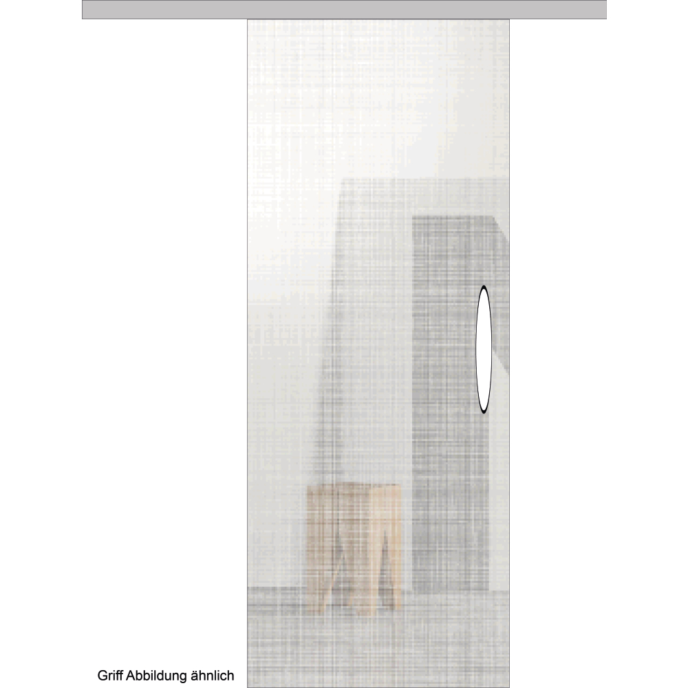 Ganzglasschiebetür-Set GP001 Motiv Leinen weiß