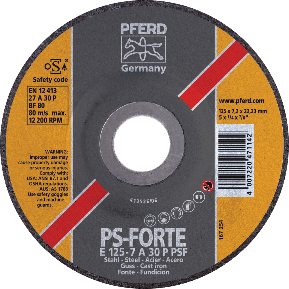 PFERD Schruppscheibe gekröpft A30PPS 178x7mm