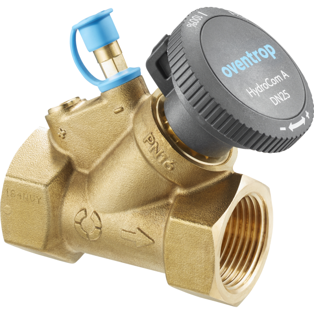 Oventrop Strangabsperrventil HydroCom A DN 25, Rp 1, PN 16, beids. IG, Messing