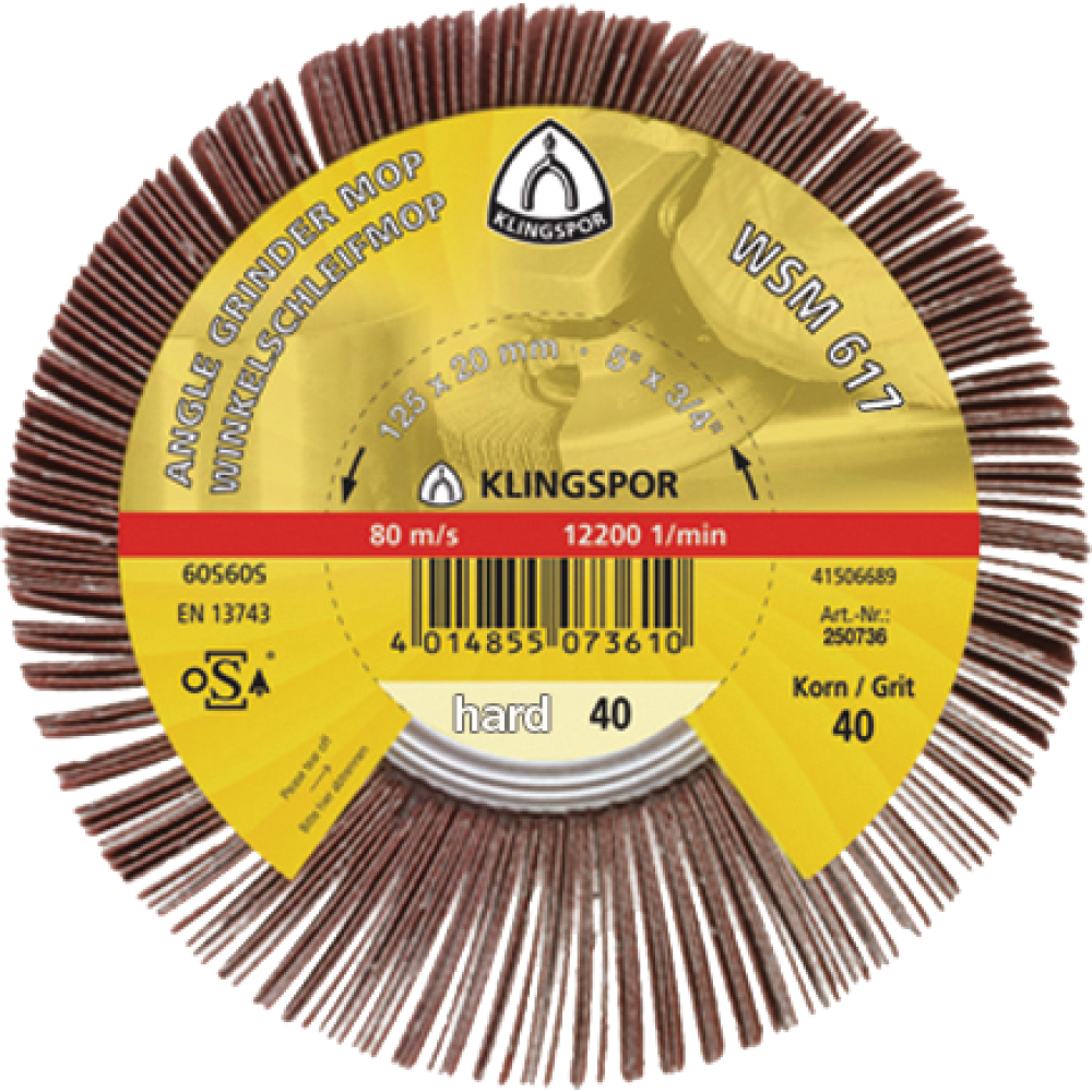 Winkelschleifmop WSM 617 125x20mm K40 Klingspor