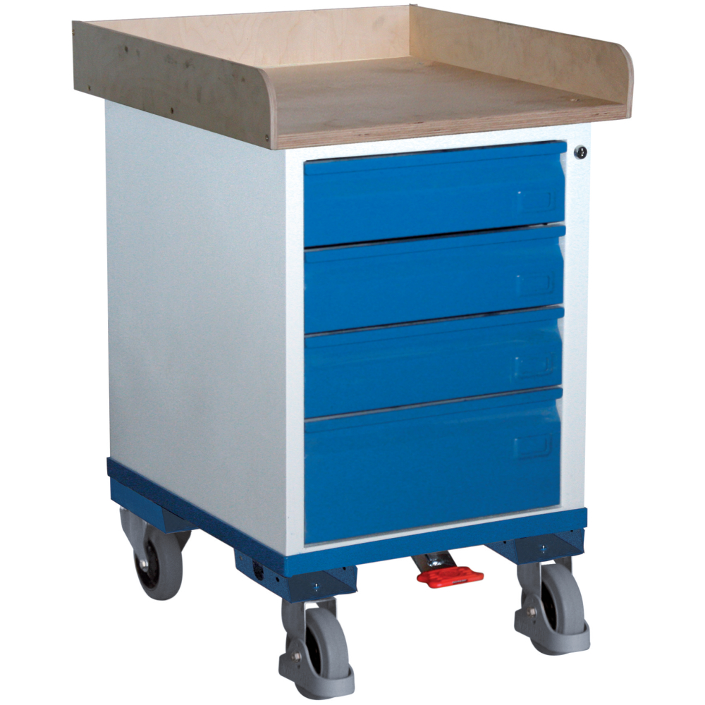 Rollschrank 150 kg 575x660 mm 4 Schubladen