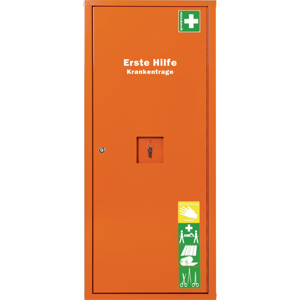 Söhngen Anbausafe mit Erste-Hilfe-Trage gefüllt orange
