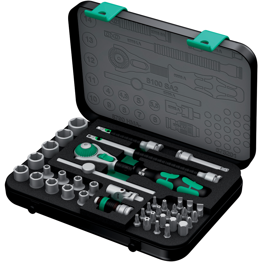 Knarrensatz Zyklop Speed 1/4" 42-tlg. Wera 8100SA2