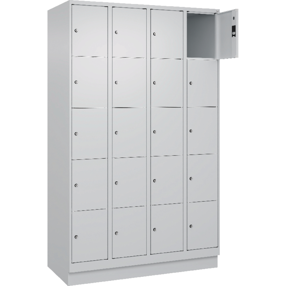 Fächerschrank CLASSIC B1200xT500xH1950 mm RAL 7035/7035, 4x5 Fächermit 100 mm