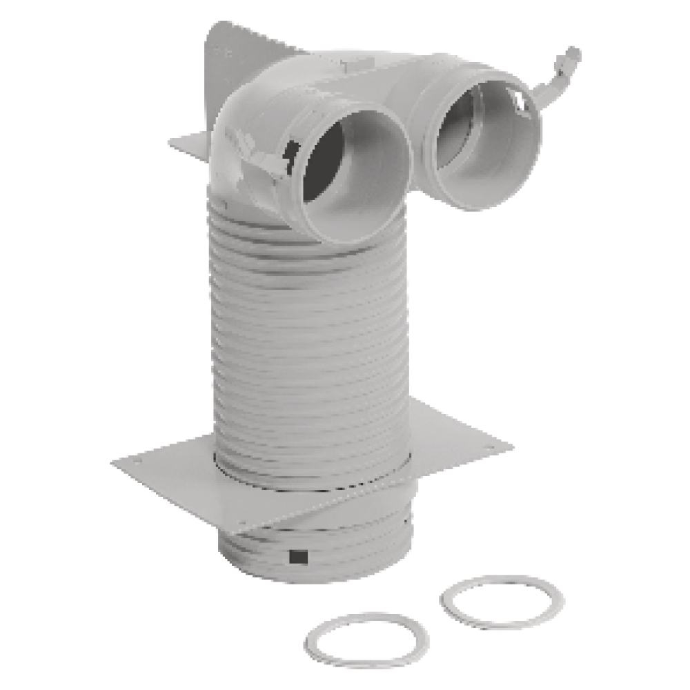Vaillant Ventilanschluss 90 Grd. Durchm. 125 mm für zwei Luftschläuche