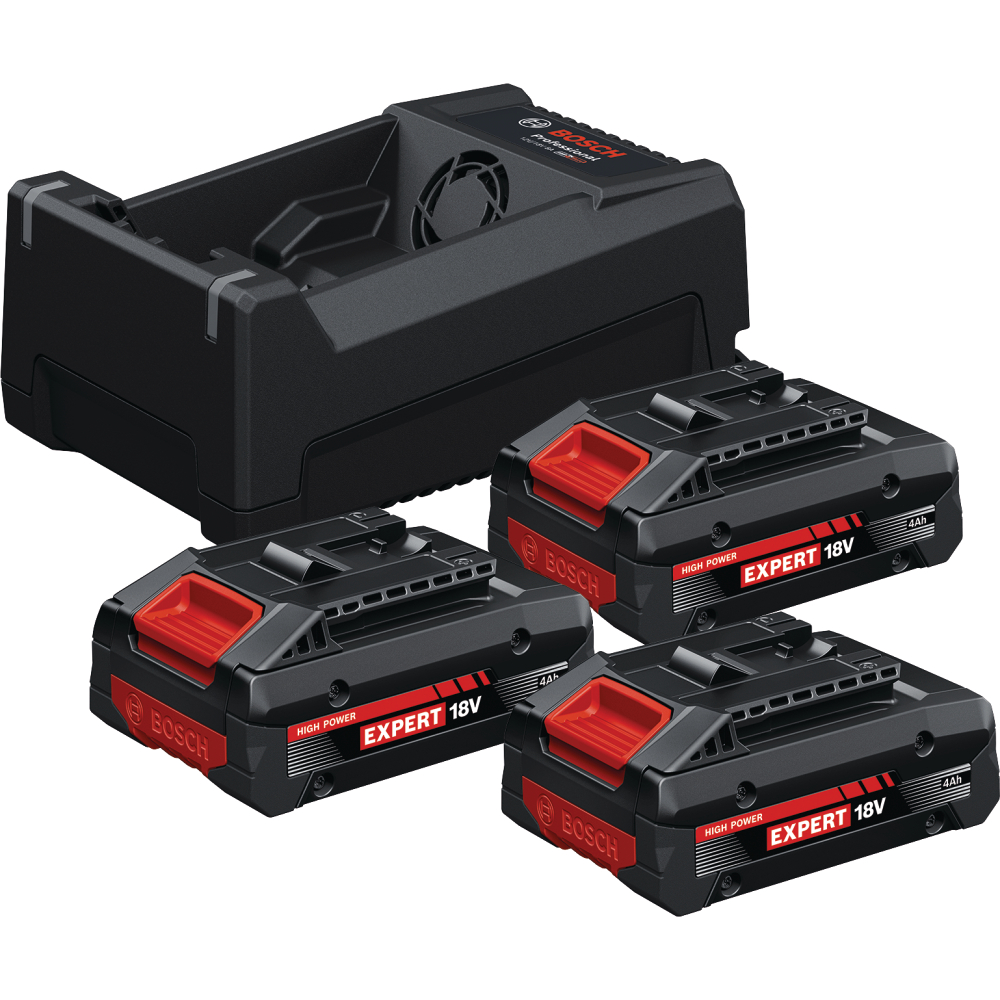 Bosch Akku-Starter-Set 18V 3x Akku 18V 4,0Ah Expert + Ladegerät