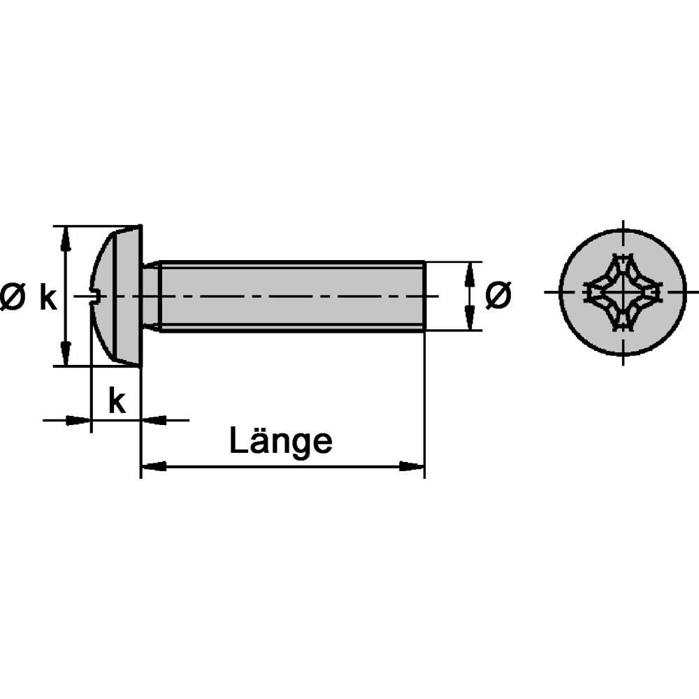 Linsenschraube DIN 7985 A2