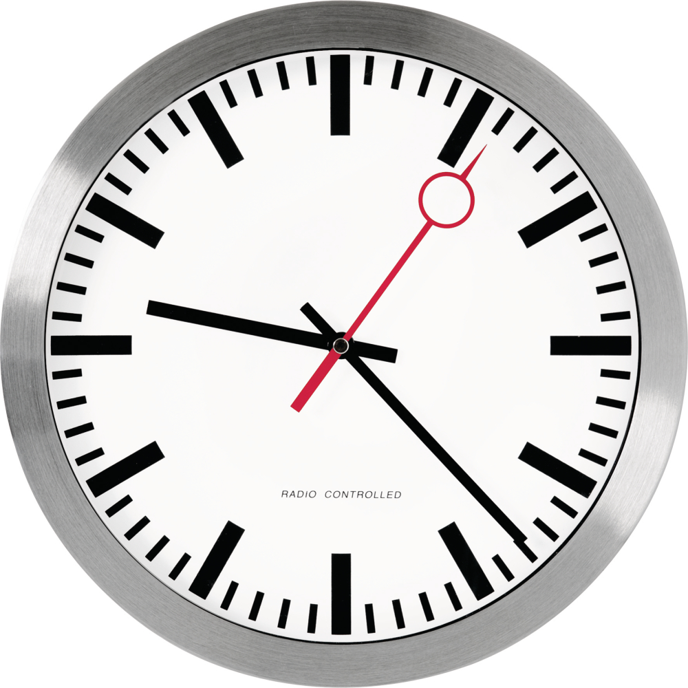 Quarzwanduhr Ø 30 cm satin aluminium