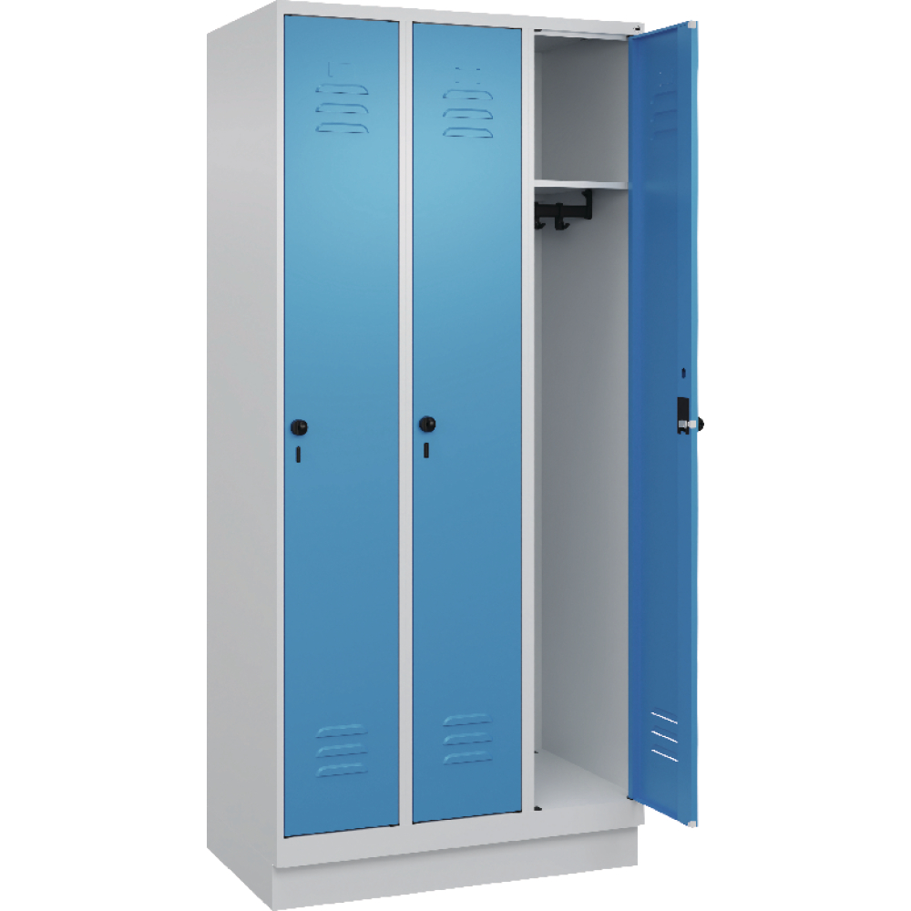 Garderobenschrank CLASSIC B1200xT500xH1950 mm RAL 7035/5012, 3