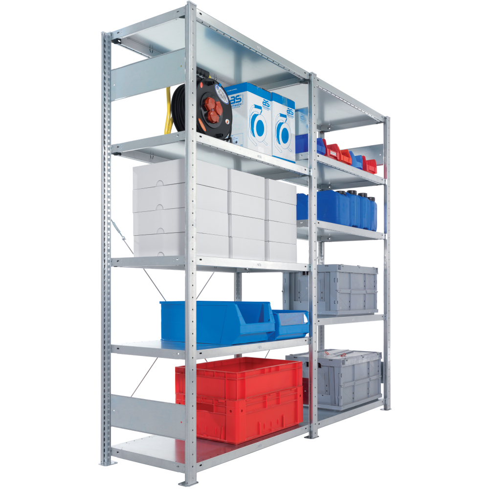 Steckregal S3 100 GF 2500x1000x400 mm RAL 7035