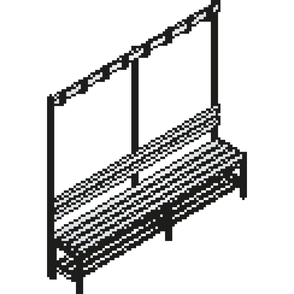 Sitzbank einseit. m. Rost L2000mm, m.Kunstst.-Leist