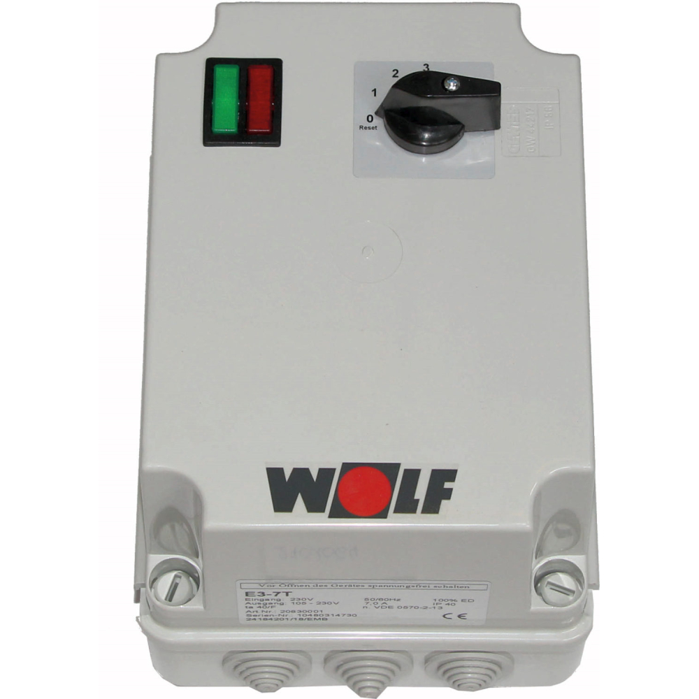 Wolf 3-Stufenschalter E 3-7T-2 Motorvollschutzschalter 7A, 230 V