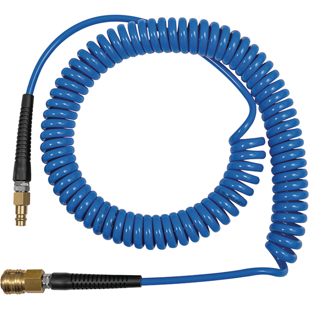 Spiralschlauch PU blau, Kupplung u Stecker NW7,2 12x8mm, 10m RIEGLER