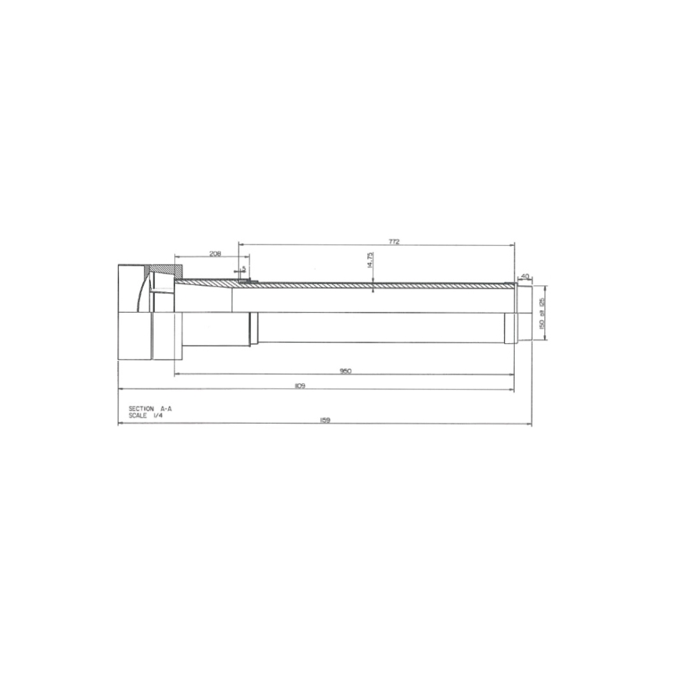 Wolf Dachdurchführung DN125 isoliert, L:1159mm, rot, für CWL