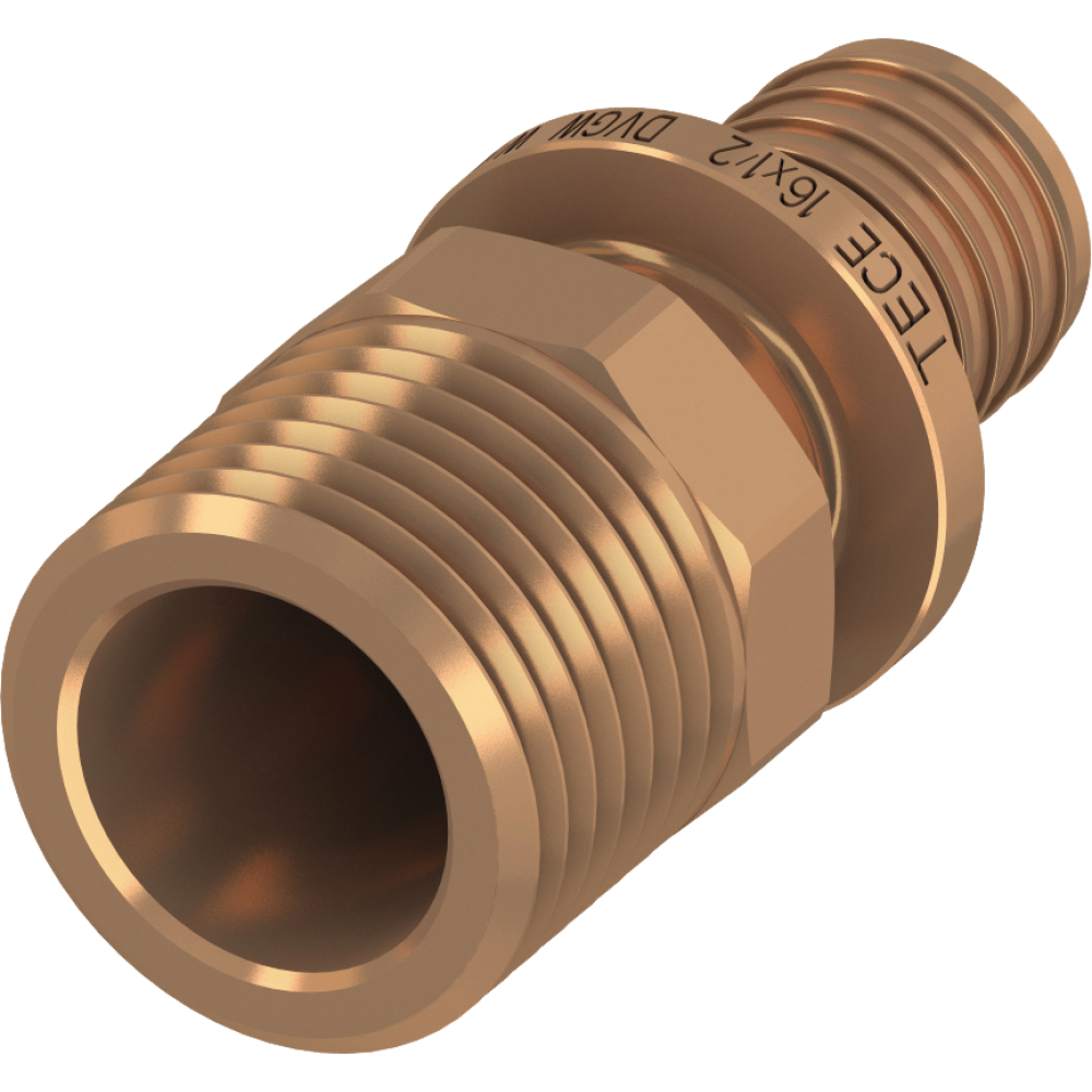 TECE flex Übergangsnippel 20mm x 3/4" AG Rotguss