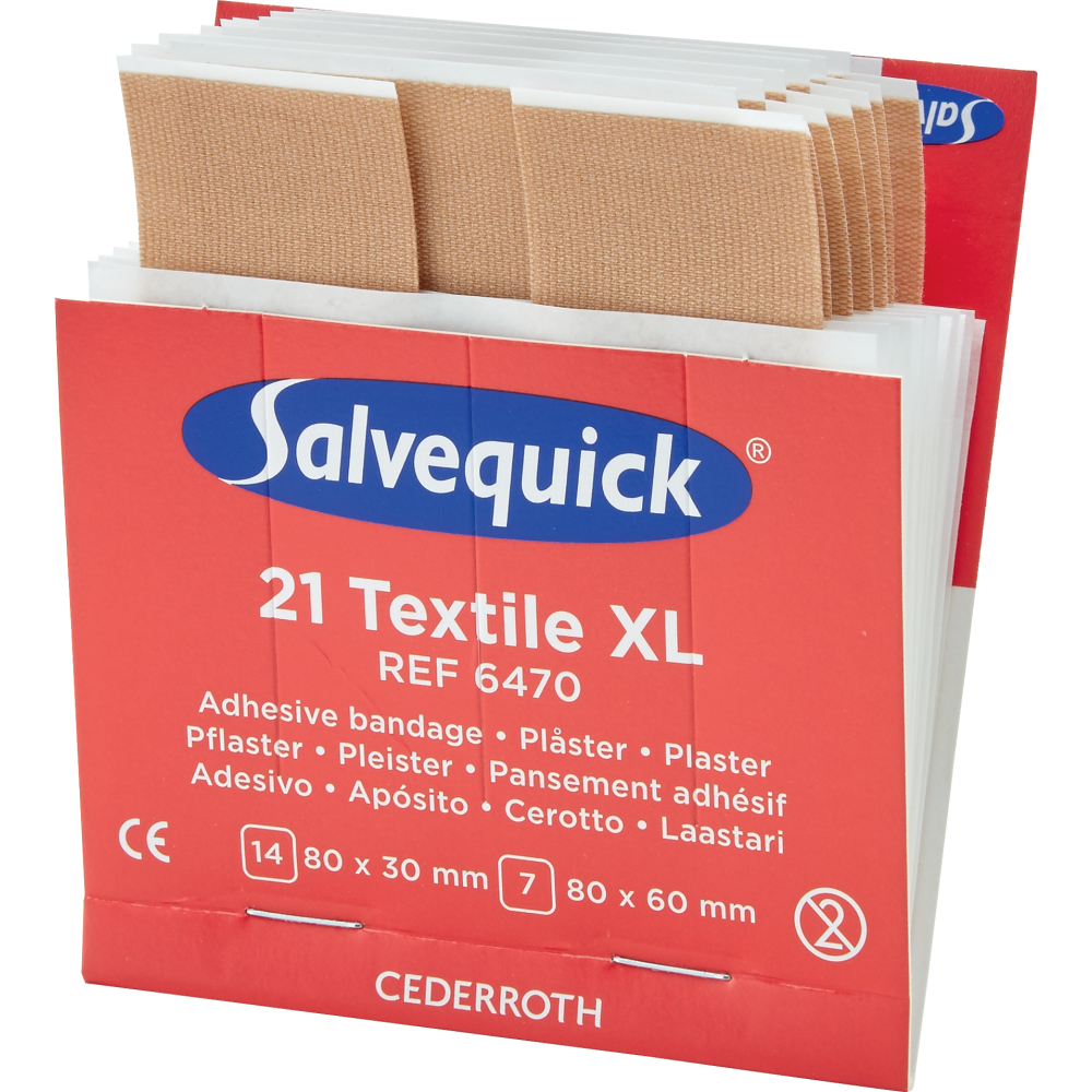 Salvequick Pflaster Nachfüllpackung Textilpflaster Extragroß 6x21St.