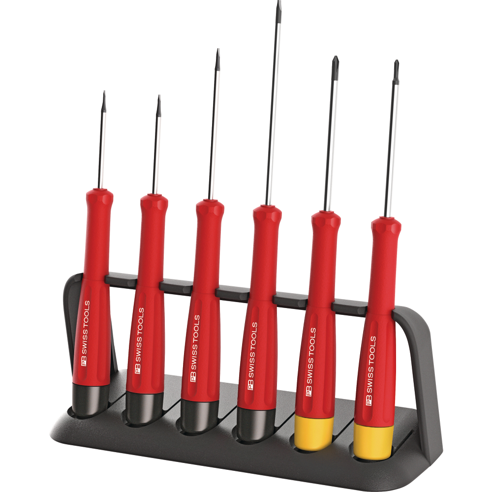 PB Swiss Tools Elektronik- Schraubendreher-Satz 6-teilig Schlitz/PH