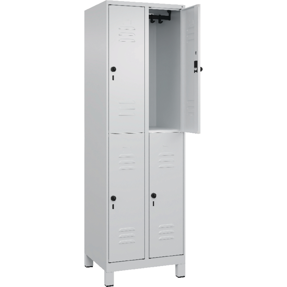 Doppelst. Schrank CLASSIC B600xT500xH1950 mm RAL 7035/7035,