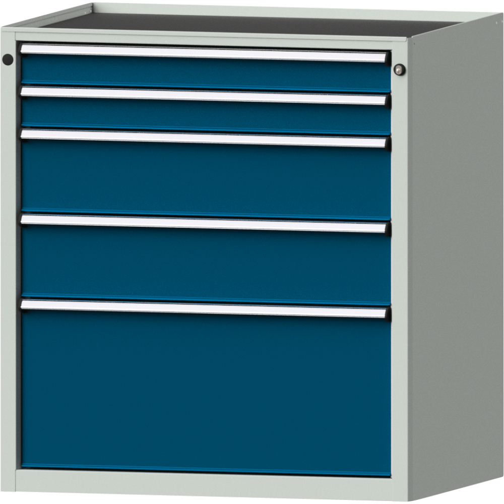 Schubladenschrank 3009 750x600mm, 5 SL,7035/5010
