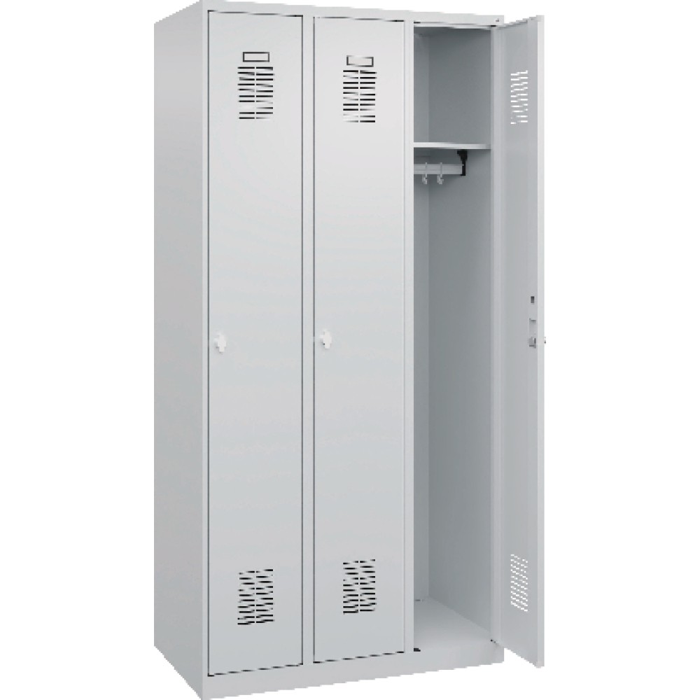 Garderobenschrank FORUM 3 Abteile RAL 7035/7035 Bodenstehend