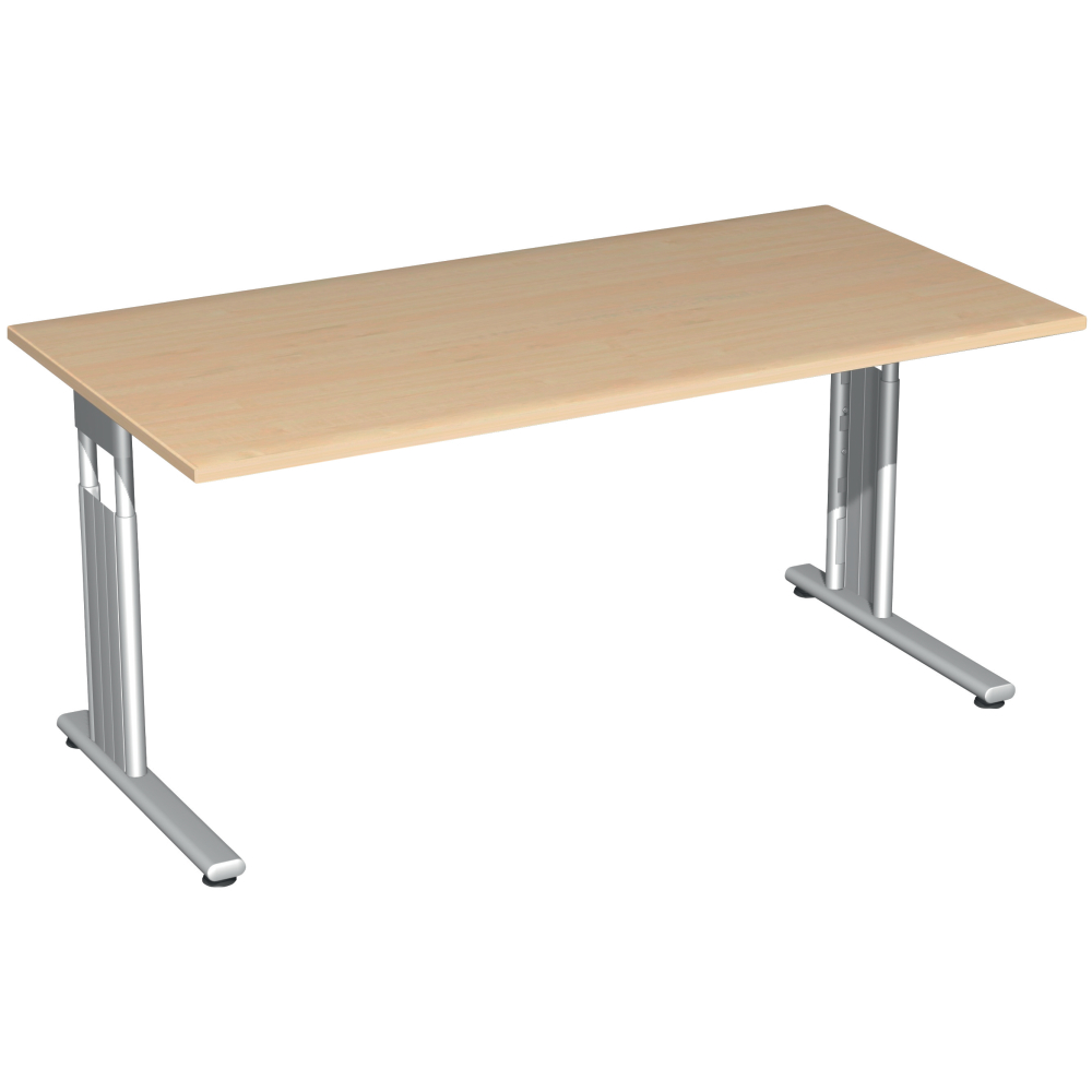 Schreibtisch C-Fuß Nußbau 1600x800/,680-820