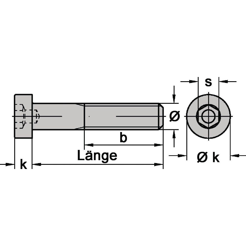 Zylinderschrauben DIN 6912 A2