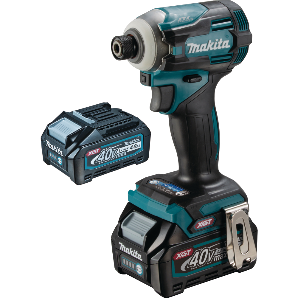 Makita Akku-Schlagschrauber 1/4" TD001GD201 40V 2x2,5Ah 220Nm,