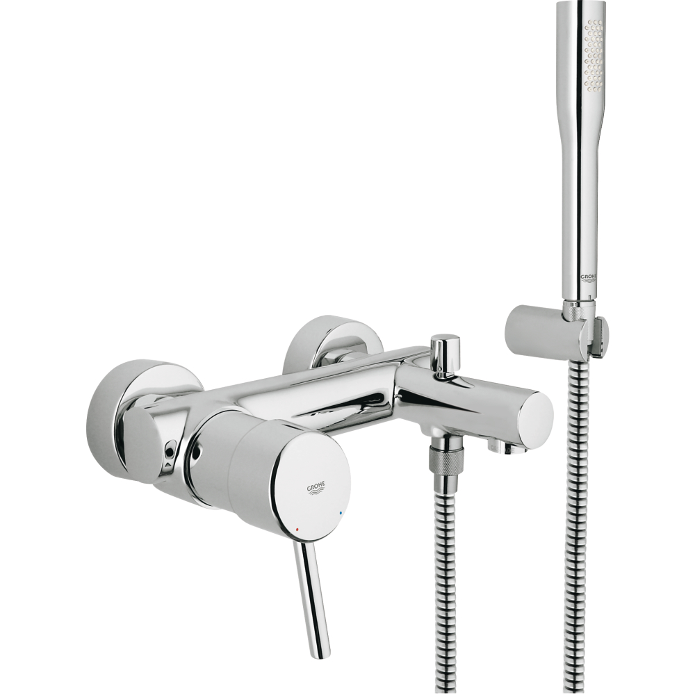 Wannenarmatur Concetto chrom mit Brausegarnitur
