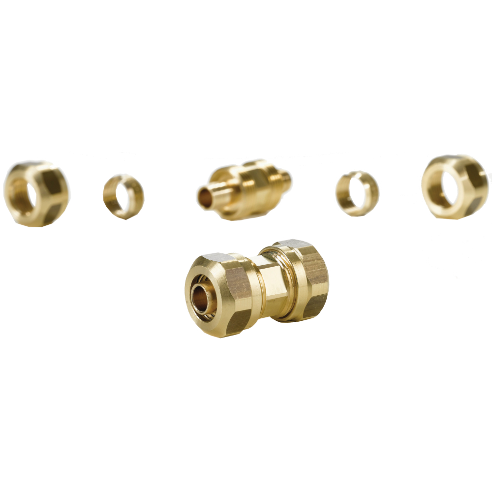 Empur Verbindungskupplung 15x1,8mm für Kunststoffrohre, Messing