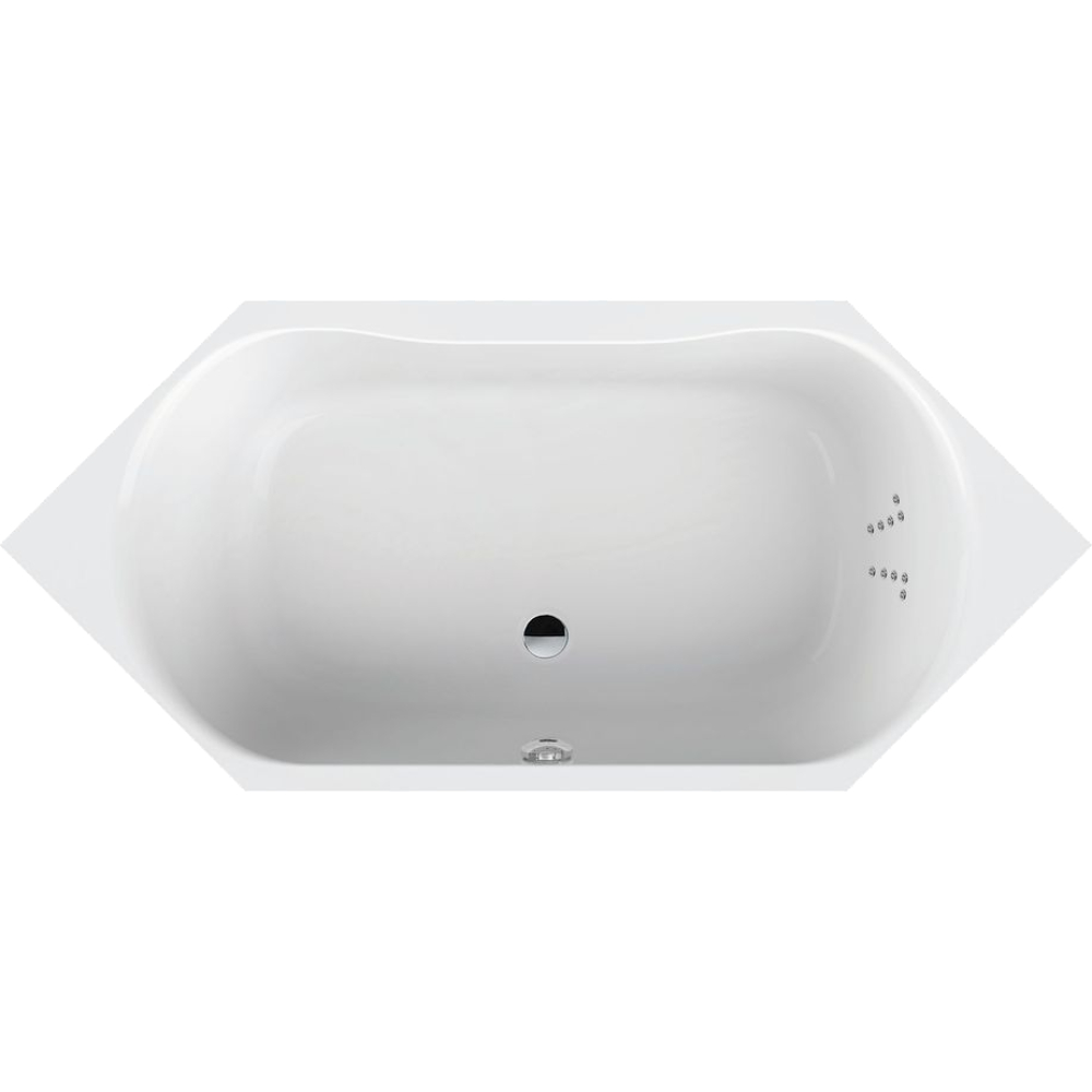 FORMAT Pro 6-Eck-Poolwanne 190 x 90 cm, Vital, Rückendüsen rechts