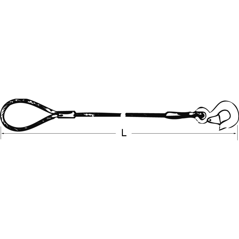 Anschlagseil 1Öse 1Haken 1 m Durchm. 8 mm