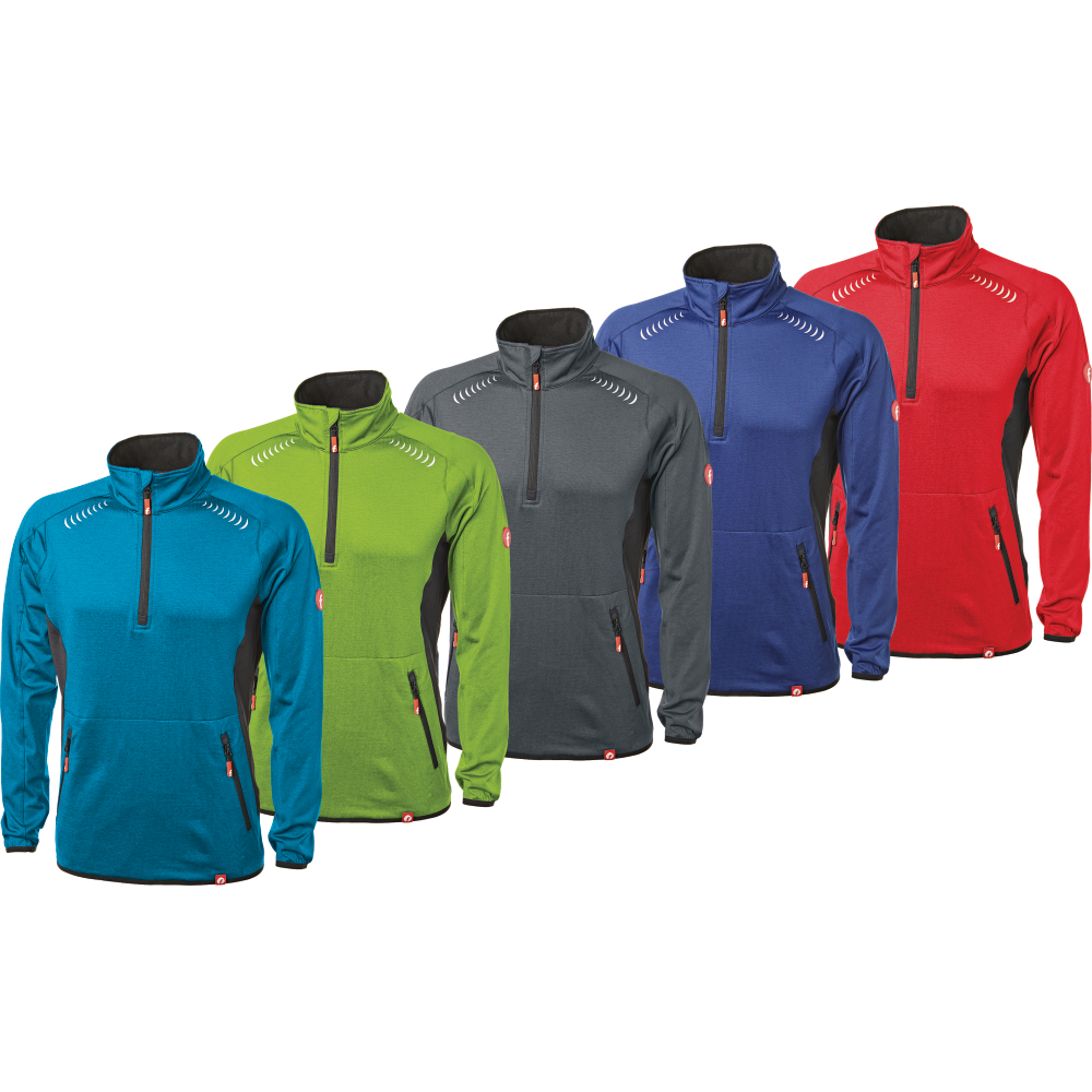 Fortis Elements Tech-Fleecepullover Türkis/schwarz meliert Größe XL