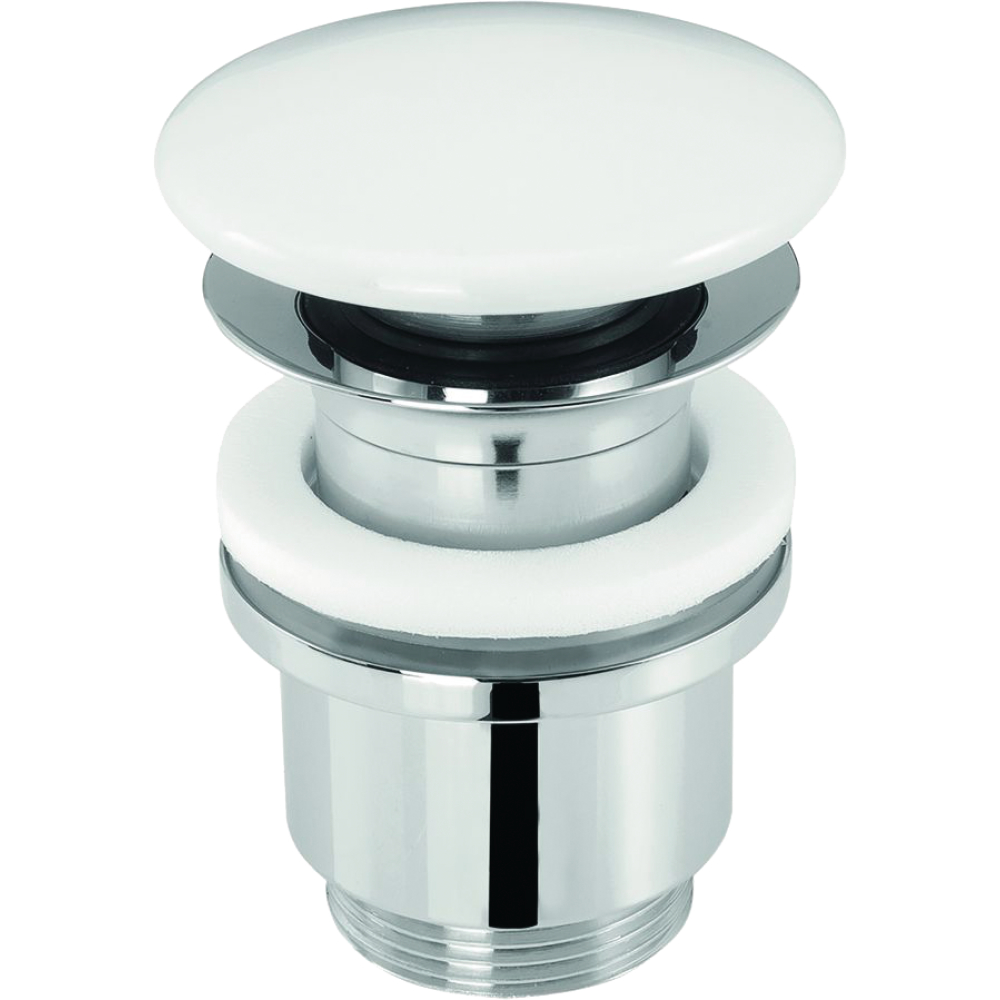 FORMAT Tec Design-Exzentergarnitur 11/4" m Exz.-Stopfen gewölbt weiß, chrom
