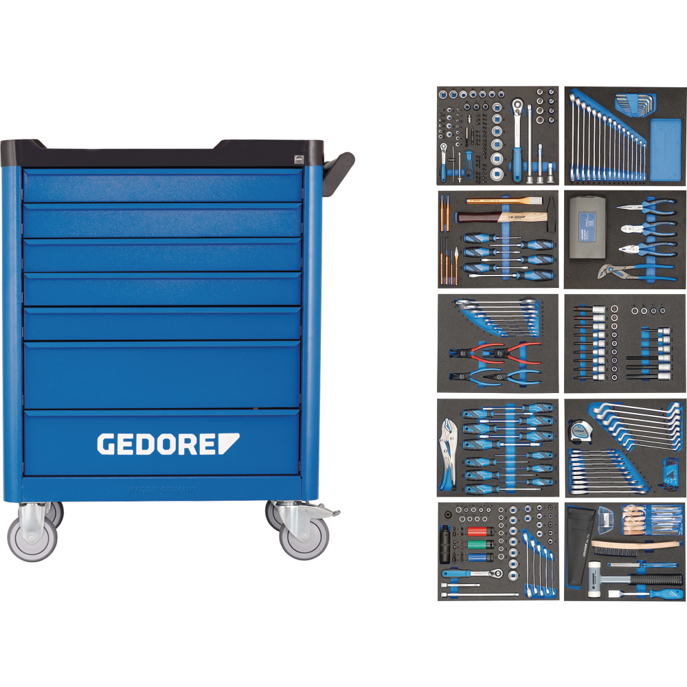 GEDORE Werkzeugwagen Workster smartline+Werkzeug308tlg.