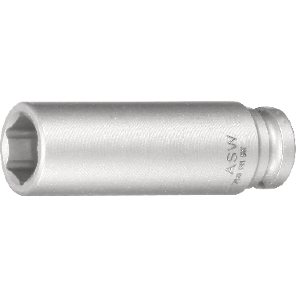 Kraft- Steckschlüsseleinsatz lang mit Federmagnet 1/4" 13mm ASW
