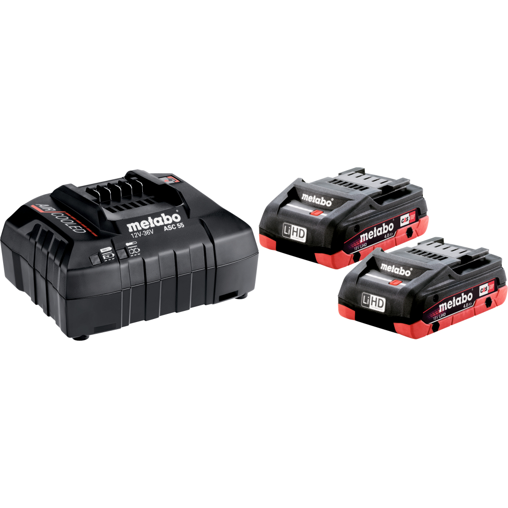Metabo Akku-Basis-Set 18V P+M 2x4,0Ah LiHD + ASC 55