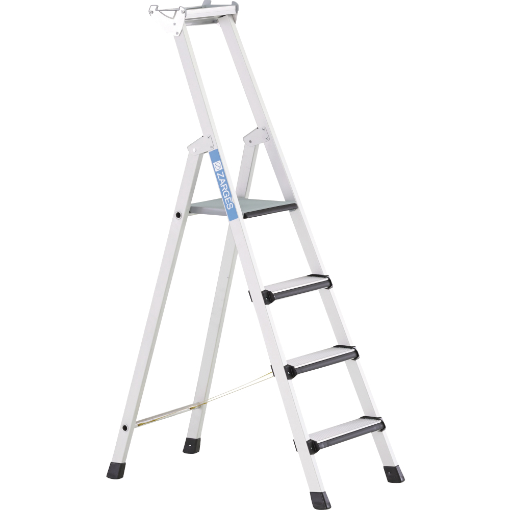 Zarges Comfortstep S - Stehleiter 4 Stufen Plattformhöhe 1 m, Arbeitshöhe 3