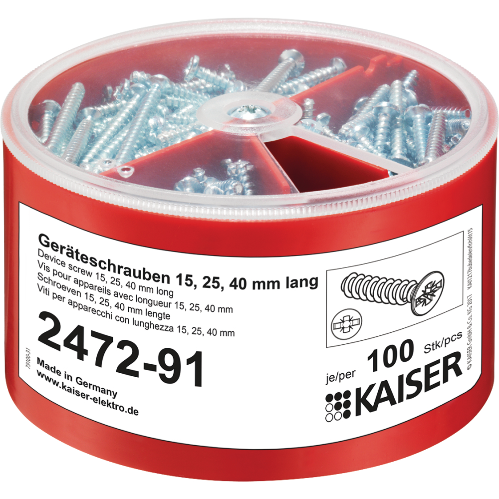 Schrauben-Box 100 Schr. 15,25,40mm Kaiser 2472-91
