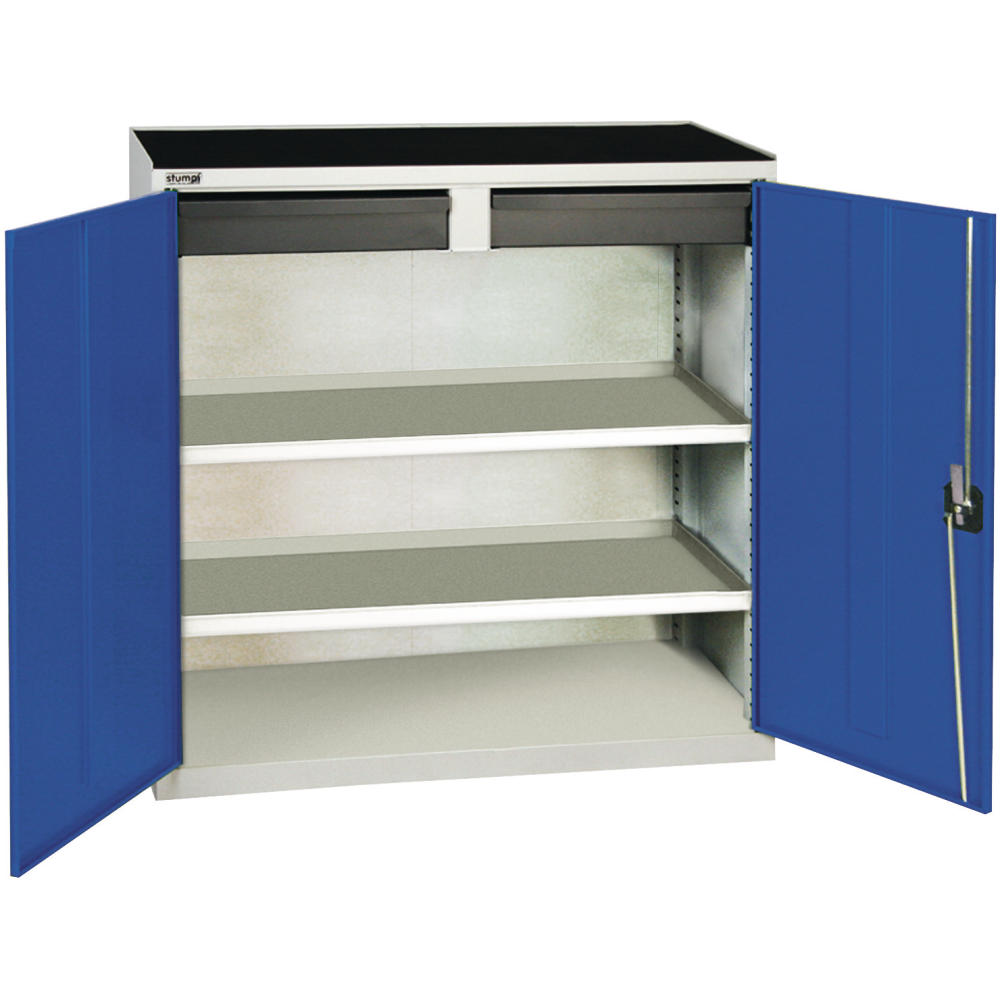 Werkzeugschrank 2 SL 2FB 1000x1000x500mm grau/blau