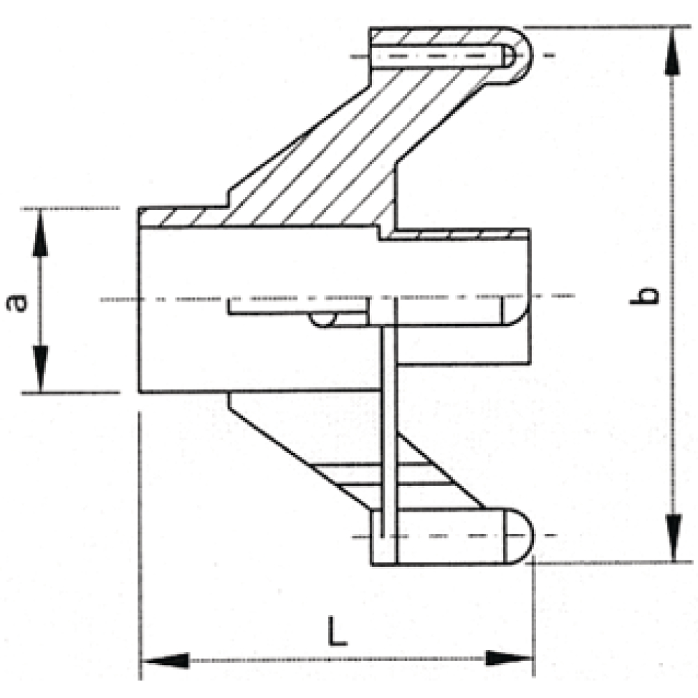 Kunststofffuß D15,0 f. Montageanker groß+klein