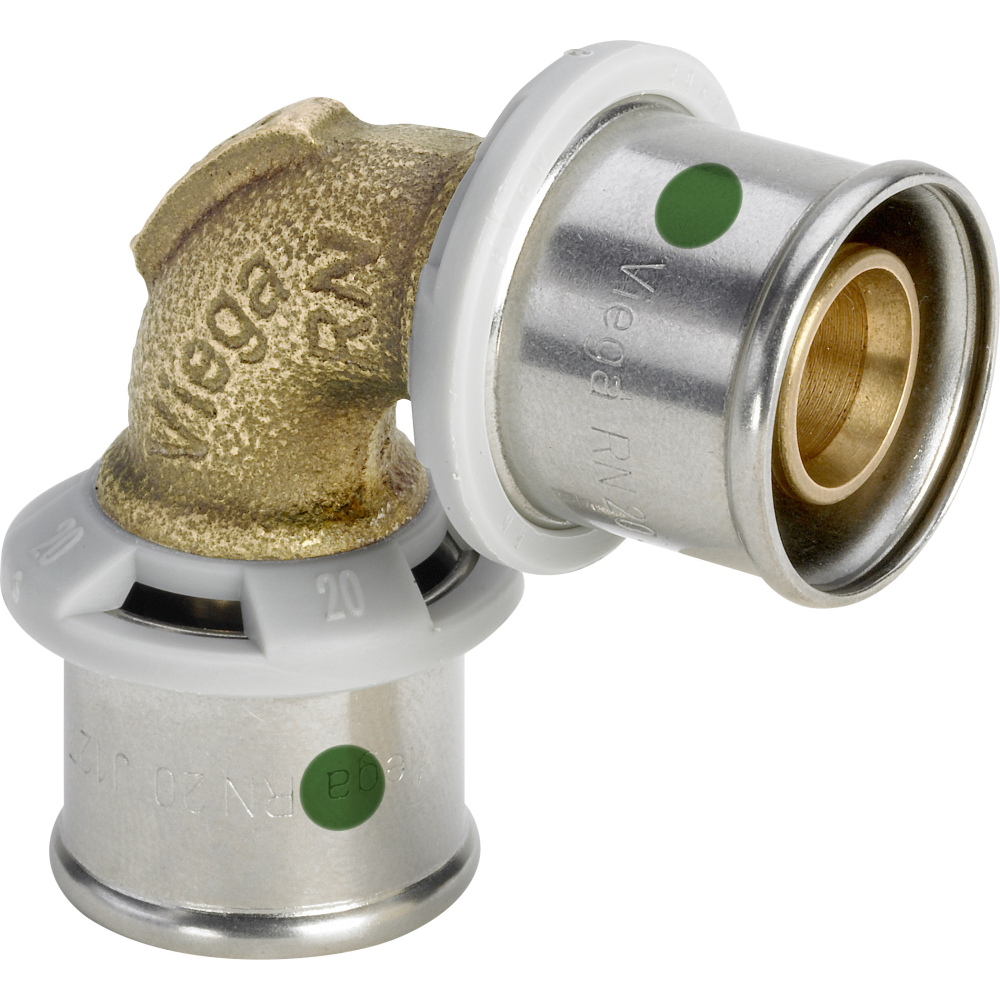 Viega Winkelkupplung mit SC Sanfix P 2116 in 40mm Rotguss