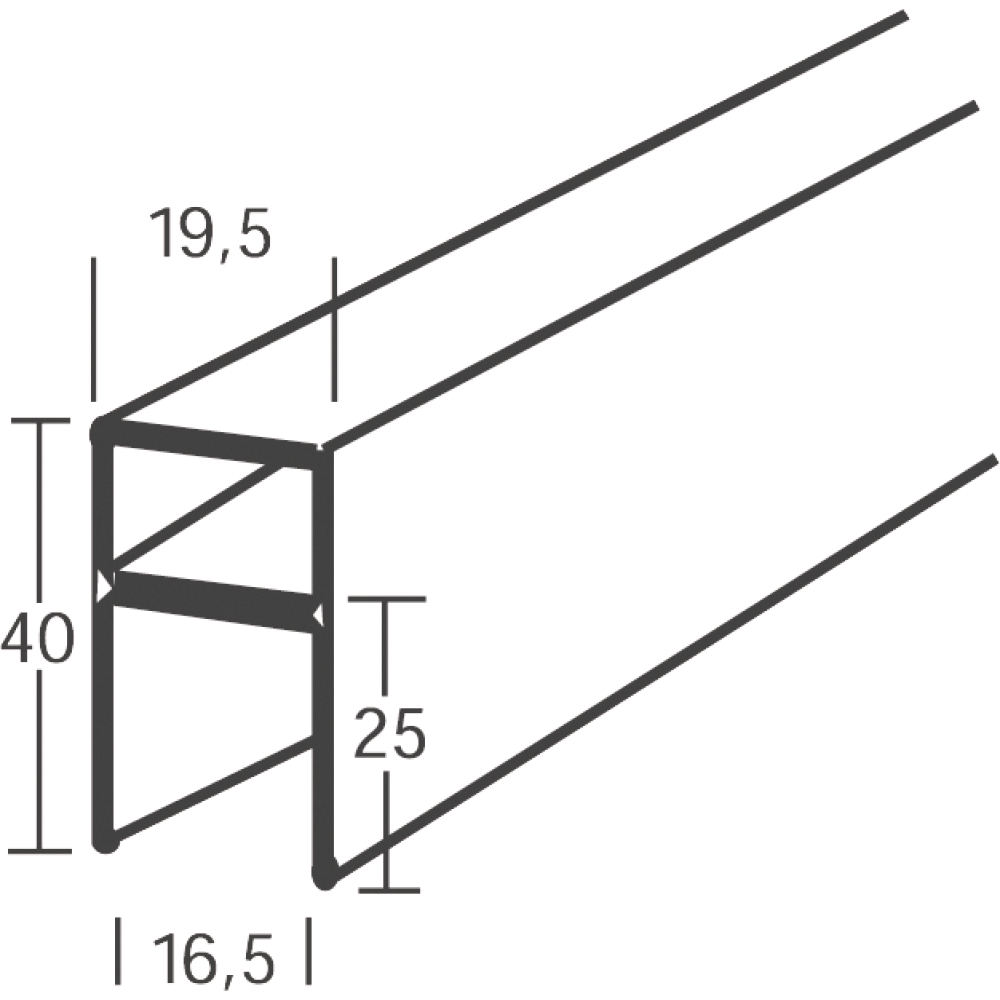 alwo® 90-Alu-Rahmenprofil 10 6000mm pressblank