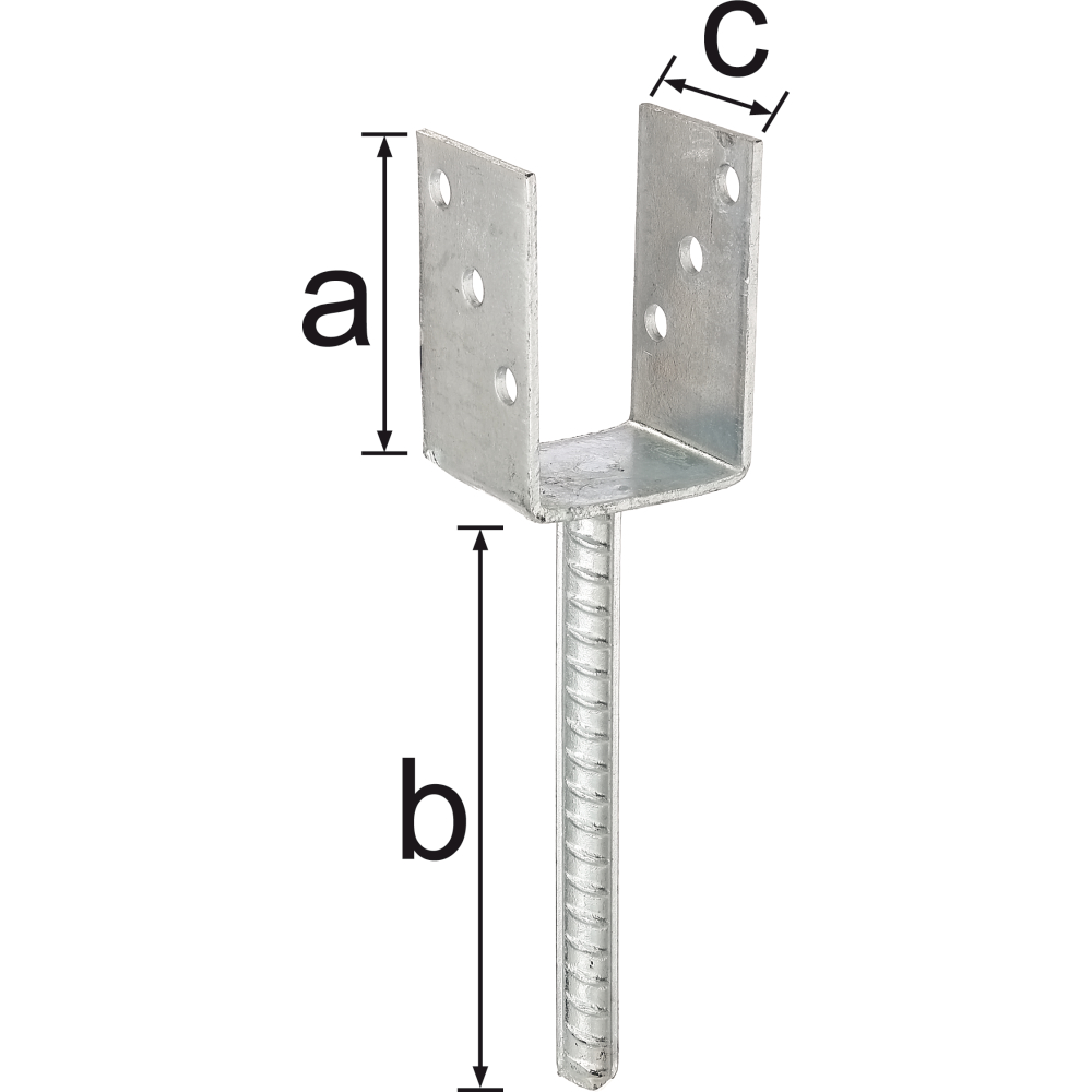 U-Pfostenträger 81x200mm feuerverzinkt CE