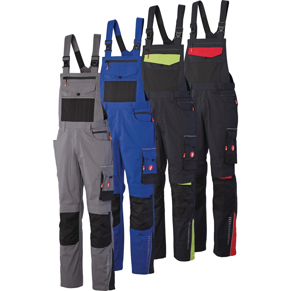 Fortis Herren-Latzhose Performance kornblau/schwarz Größe 56