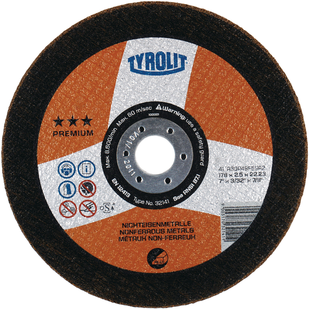 Tyrolit Trennscheibe gerade 125x2,5x22,23 mm A30 PREMIUM Aluminium