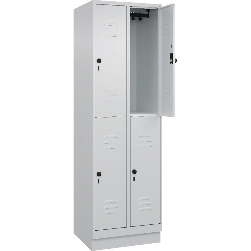 Doppelst. Schrank CLASSIC B600xT500xH1950 mm RAL 7035/7035,